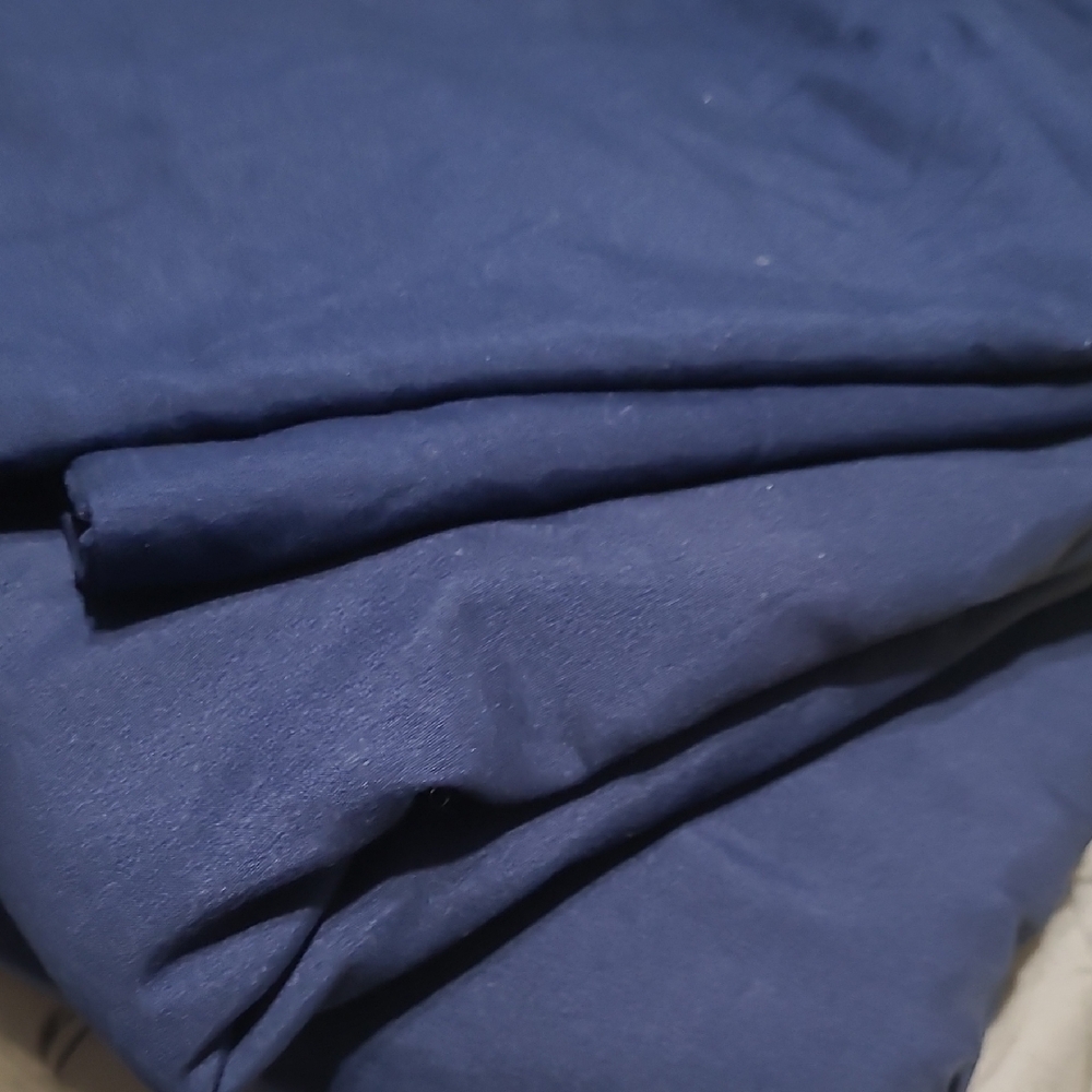 Solid Navy Blue Twin Size Sheet Set With 2 Pillow Cases